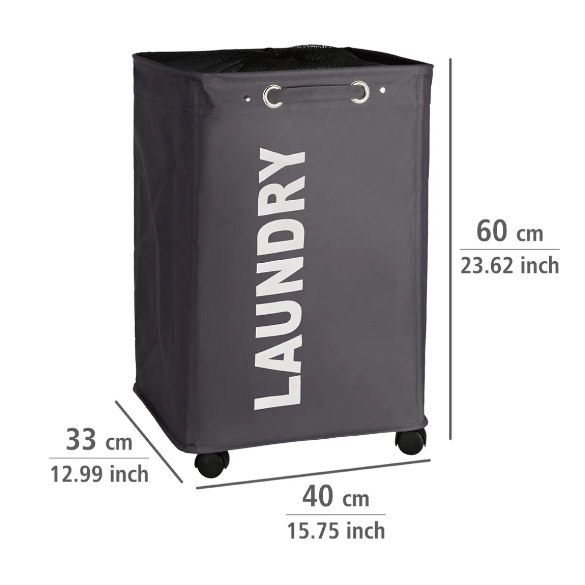 Wenko Wäschesammler Quadro grau 79 l