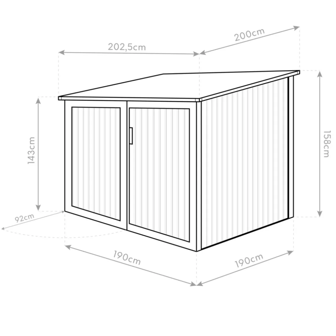 Westmann Fahrradgarage und Gartenbox 190x202,5x158cm