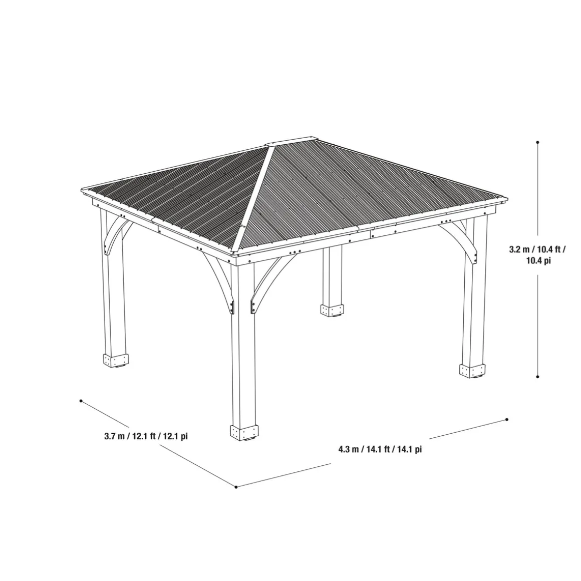 Westmann Pavillon Devon 1214 365,76x426,72x317,47cm Natur