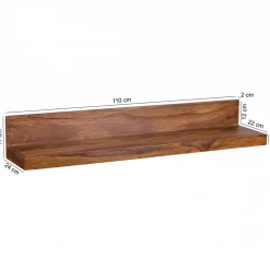 Wohnling Wandregal „Sheesham“, 110 cm