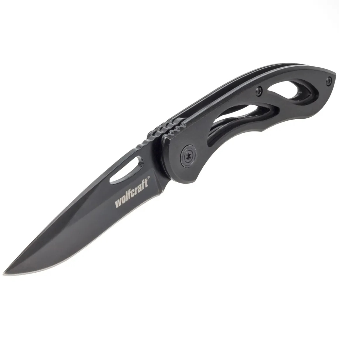 Wolfcraft Freizeitmesser mit klappbarer glatter Klinge