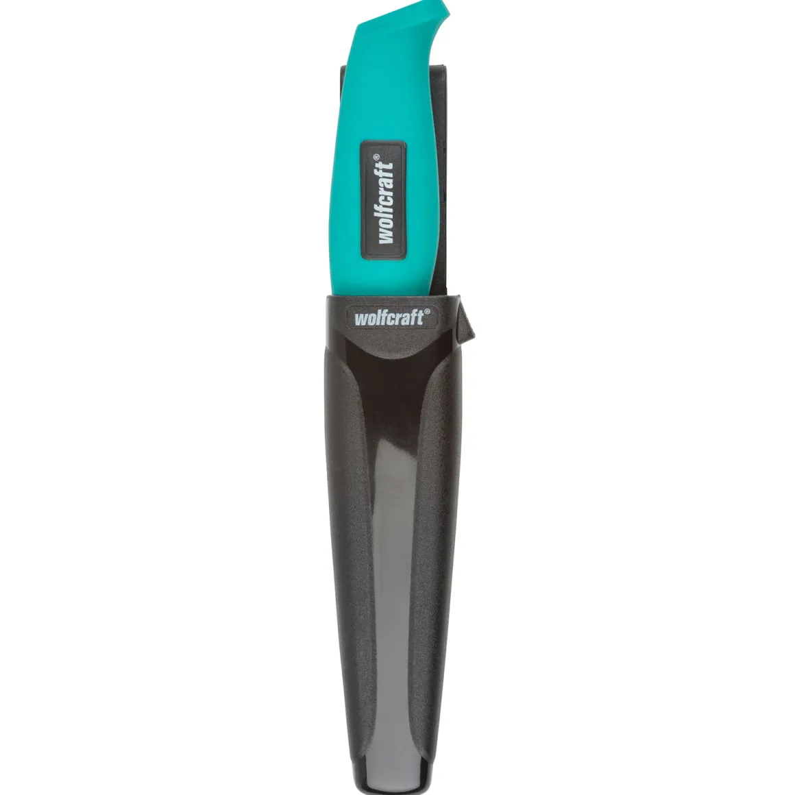 Wolfcraft Outdoormesser mit gezahnter Klinge und Köcher