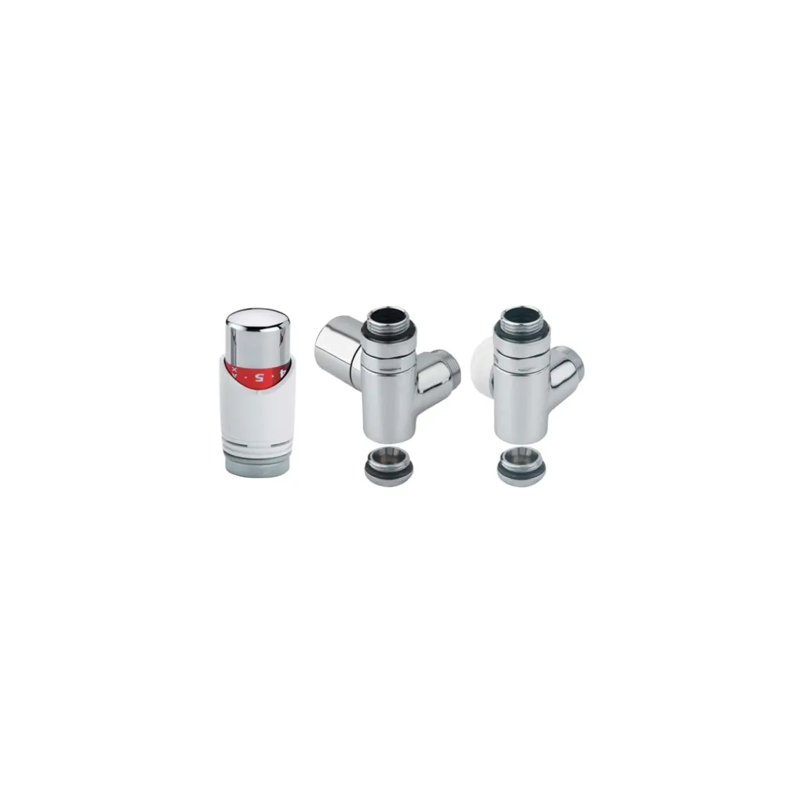 Ximax Heizkörper Zubehör Thermostatset für Mischbetrieb Eck-Ausführung 15 mm Weiß