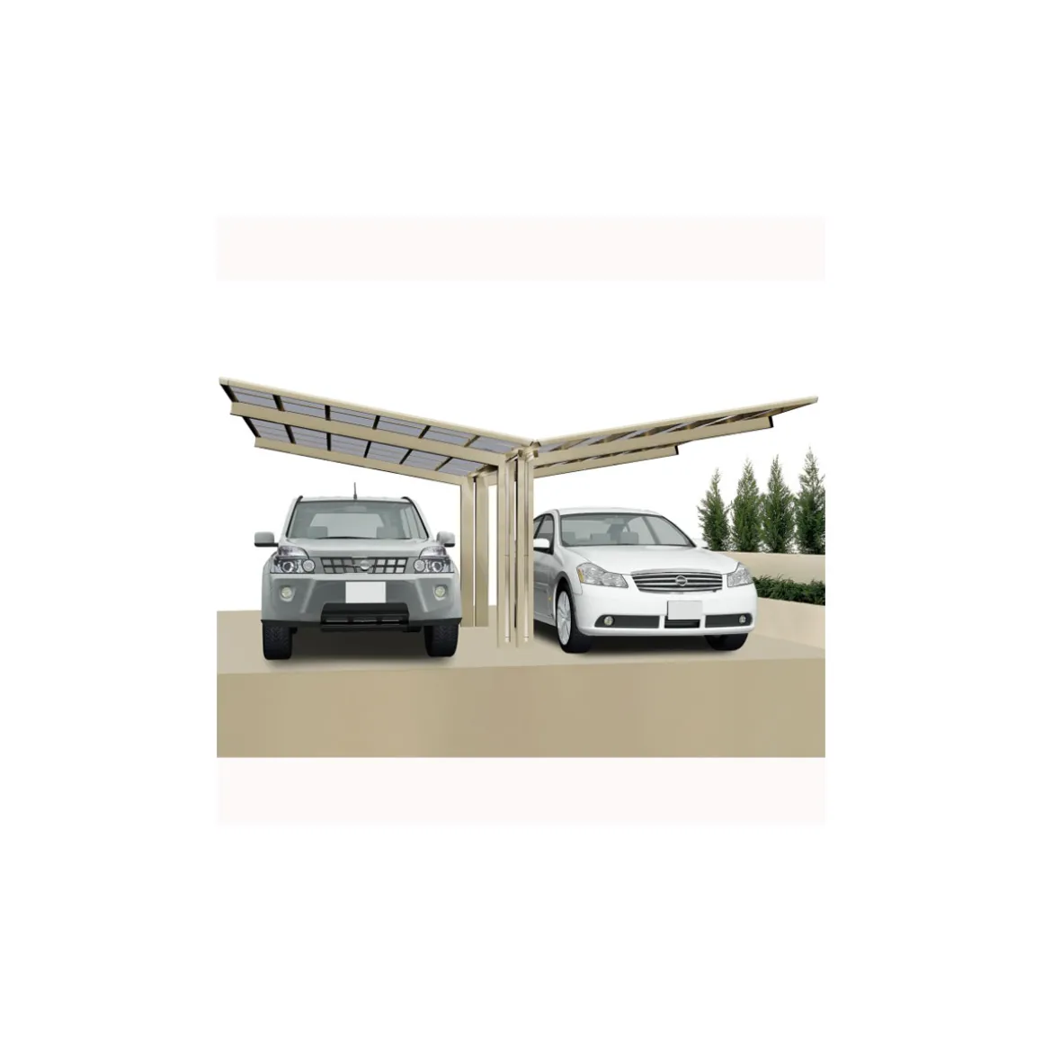 Ximax Carport Alu Linea 110 Y Edelstahl-Look