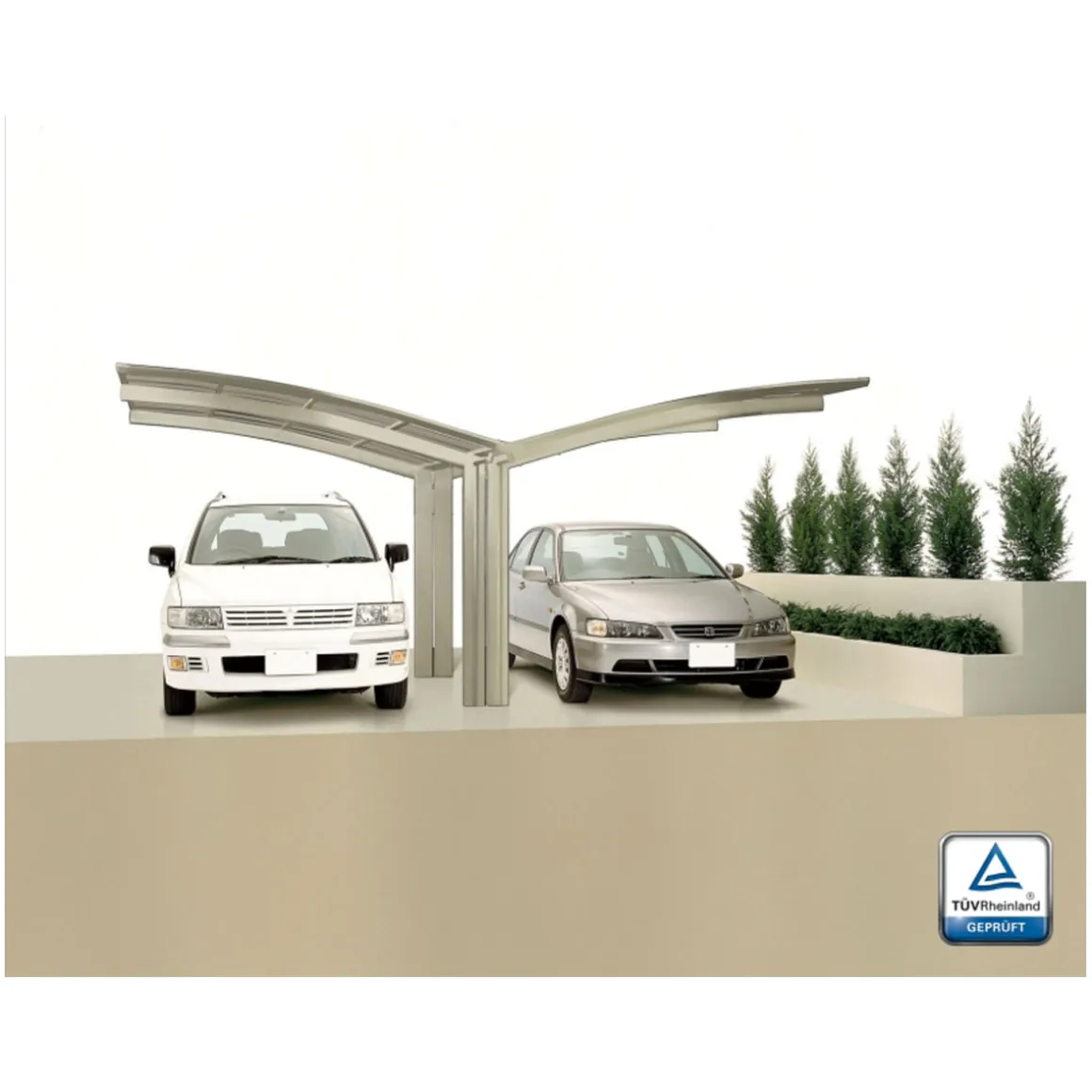 Ximax Carport Alu Portoforte 80 Y-Ausführung Edelstahl-Look